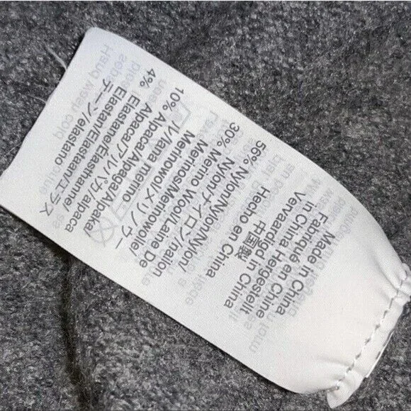 Madewell Kent Women's Sweater Cardigan Grey Merino Wool Blend Open Front XS - Picture 8 of 8